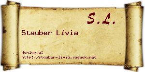 Stauber Lívia névjegykártya